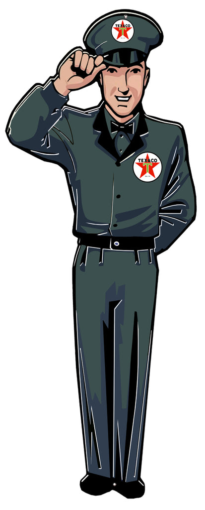 Texaco Gas Station Attendant Metal Sign 35.5x14