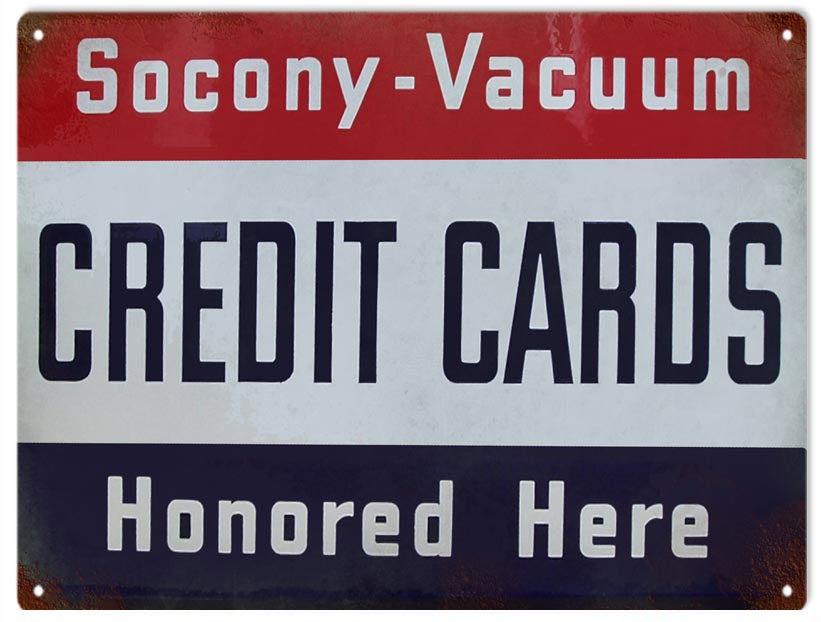 Aged Looking Socony Vacuum Reproduction Sign 9x12