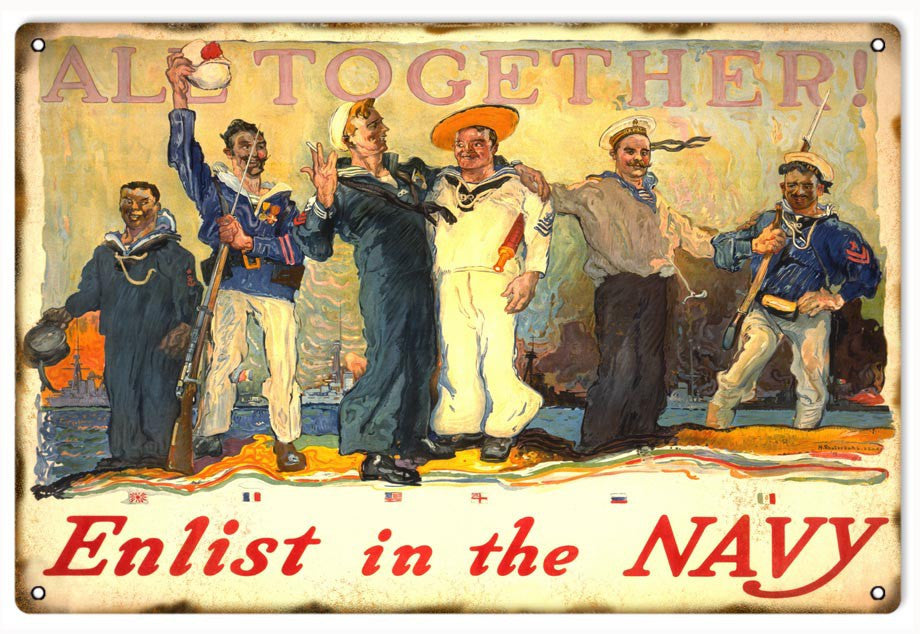 All Together Enlist In The Navy Sign