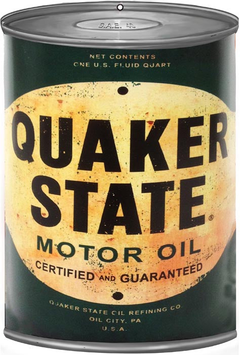 Quaker State Motor Oil Can Reproduction Cut Out Sign 71/4" x 101/2"