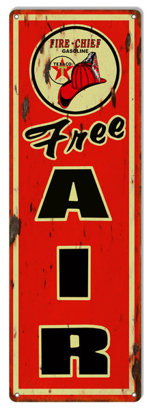 Large Distressed Free Air Texaco Reproduction Motor Oil Metal  Sign 8″x24″