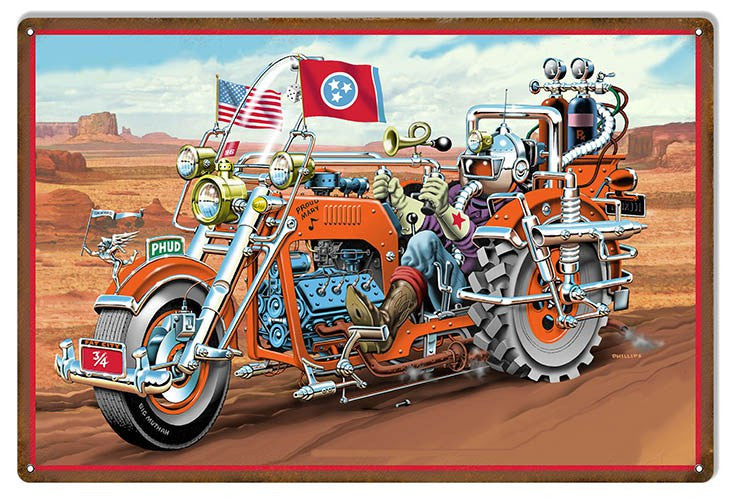 Proud Mary Rad Motorcycle Sign By Artist Jim Phillips. 12″x18″