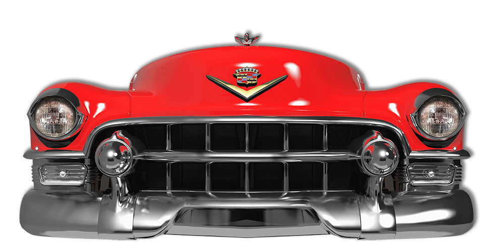 Red Cadillac El Dorado Laser Cut Out Reproduction Sign 24″X11″