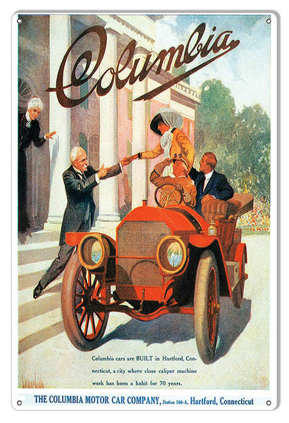 Columbia Motor Car 70 Years Garage Shop Reproduction Sign 12″x18″