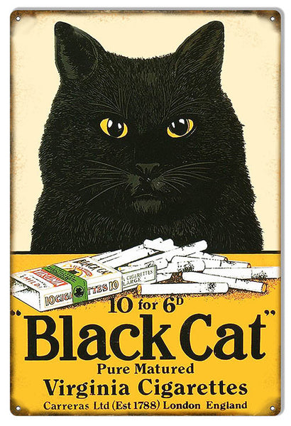 Black Cat Cigarettes Cigar Reproduction Sign 16″x16″