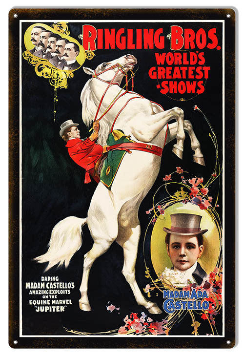 Aged Looking Ringling Bros. Jupiter Circus Reproduction Metal Sign