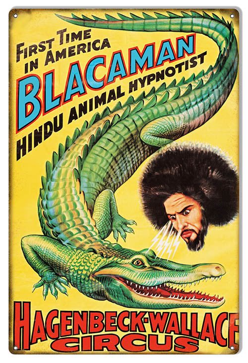 Blacaman Hagenbeck-Wallace Circus Reproduction Sign 12″x18″