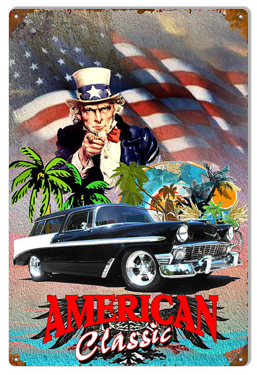 Chevy Station Wagon Classic By Artist Phil Hamilton 12″x18″