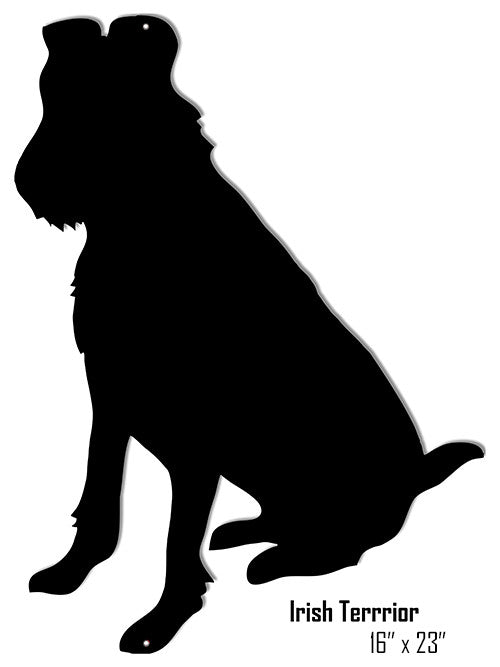 Irish Terrier Black Laser Cut Out Reproduction Sign 16″x23″