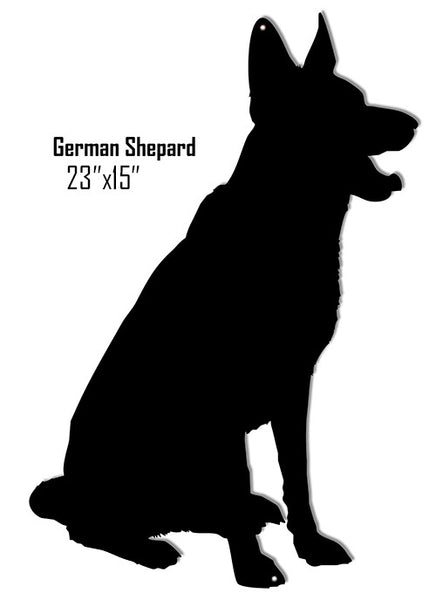 German Shepherd Dog Laser Cut Out Reproduction Sign 15″x23″