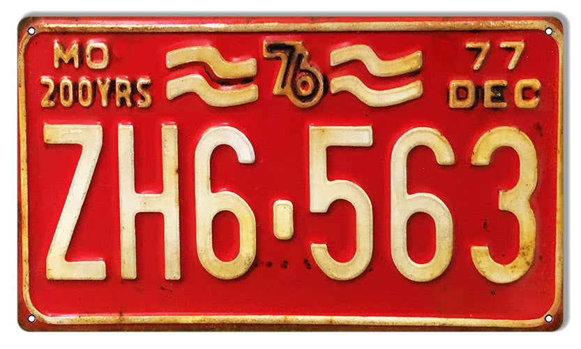 MO 563 License Plate Gas Station Reproduction Sign 8″x14″