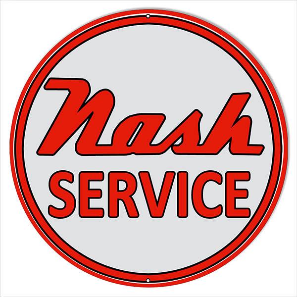 Nash Service Station Metal  Sign Round Reproduction