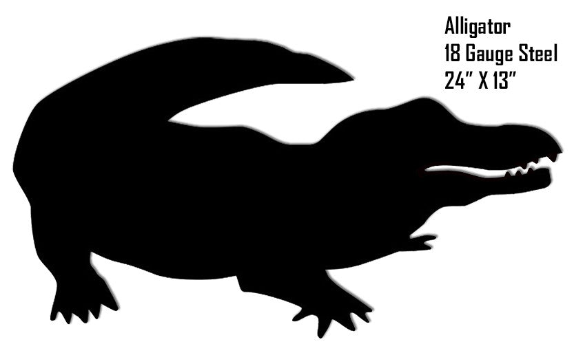 Alligator Water Silhouette Laser Cut Out Metal Sign 13″x24″