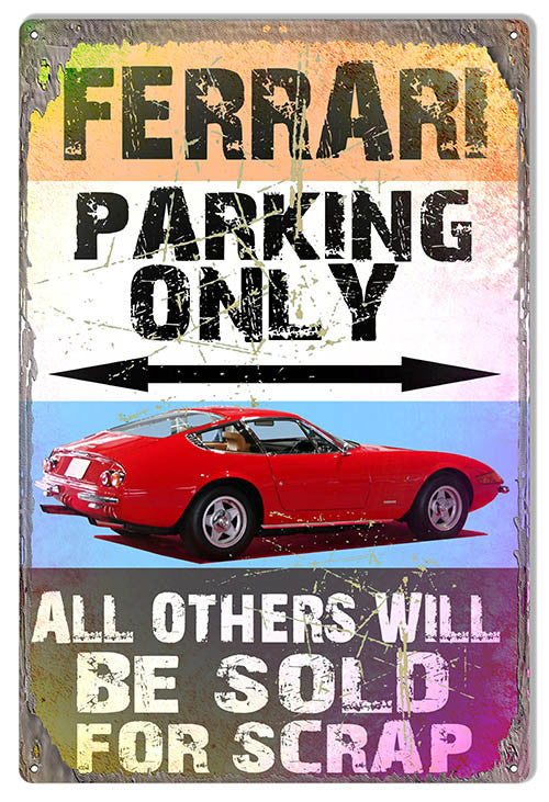Ferrari Parking Only Reproduction By Artist Phil Hamilton 12″x18″