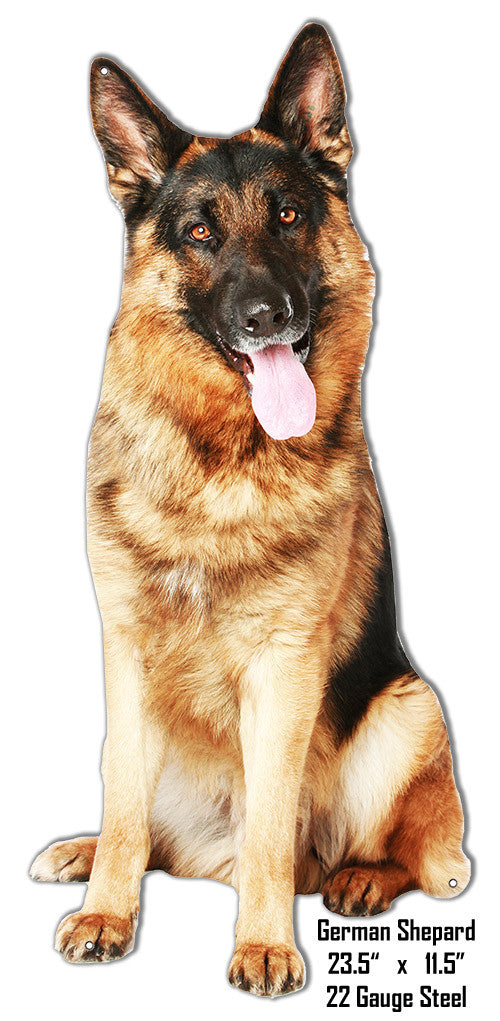 Big German Shepherd Animal Wall Art Laser Cut Out Metal Sign 11.5″x23.5″