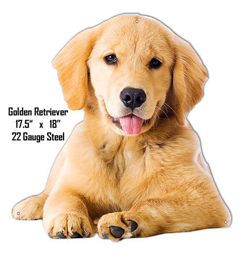 Baby Golden Retriever Wall Art Laser Cut Out Metal Sign 17.5″x18″