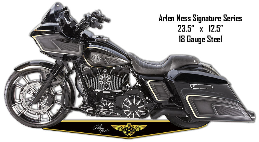 Arlen Ness Motorcycle Cut Out Reproduction Metal Sign 12.5″x23.5″