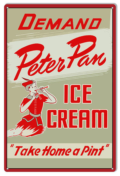 Peter Pan Ice Cream Reproduction Country Metal  Sign 12″x18″