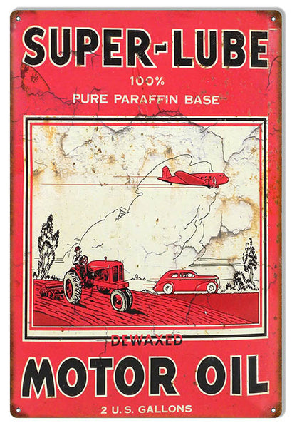 Super Lube Motor Oil Reproduction Metal  Sign 12″x18″