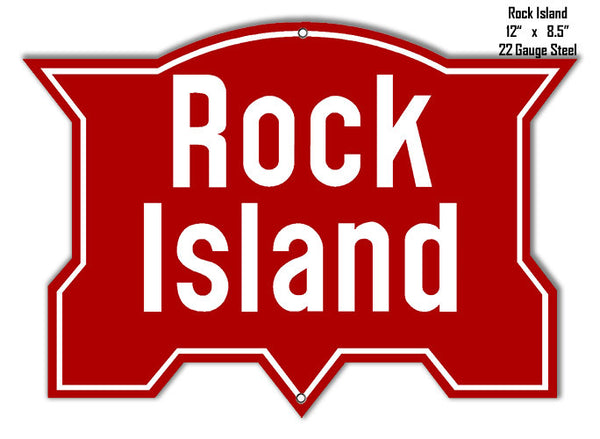 Rock Island Railroad Reproduction Metal  Sign 8.5x12
