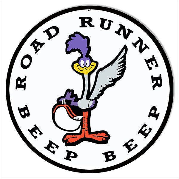 Road Runner Beep Beep Nostalgic Metal Sign 14 Round