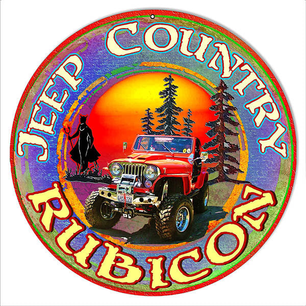 Rubicon Jeep Reproduction Metal Sign By Artist Phil Hamilton 14″x14″