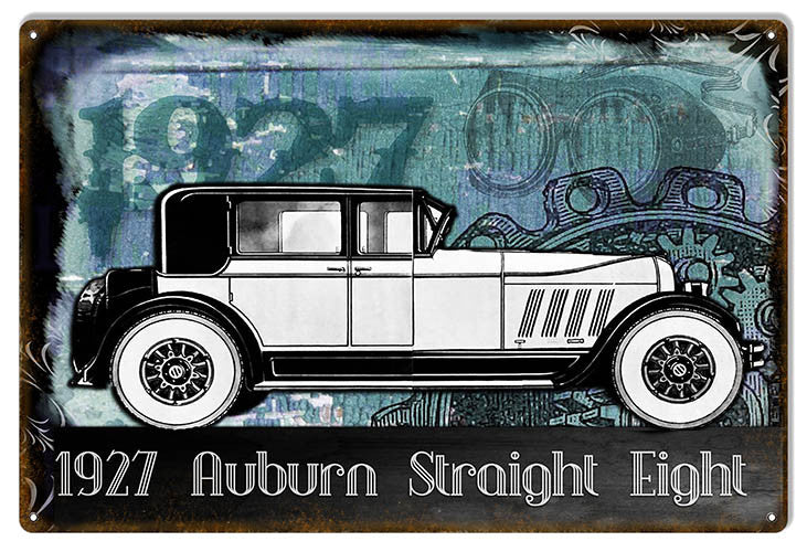 1927 Auburn Straight Eight Vintage Reproduction Metal Sign 12″x18″