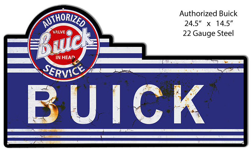 Aged Buick Laser Cut Out Reproduction Metal Sign 14.5″x24.5″