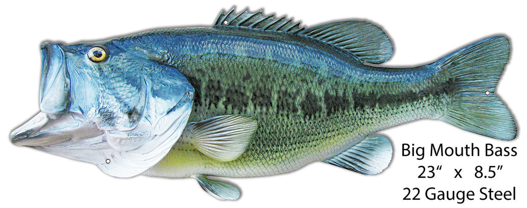 Big Mouth Bass Laser Cut Out Reproduction 8.5″x23″