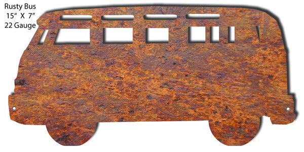 Rusty Bus Laser Cut Out 7″x15″