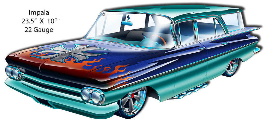 Impala Flames Laser Cut Out By Bernard Oliver 10″x23.5″