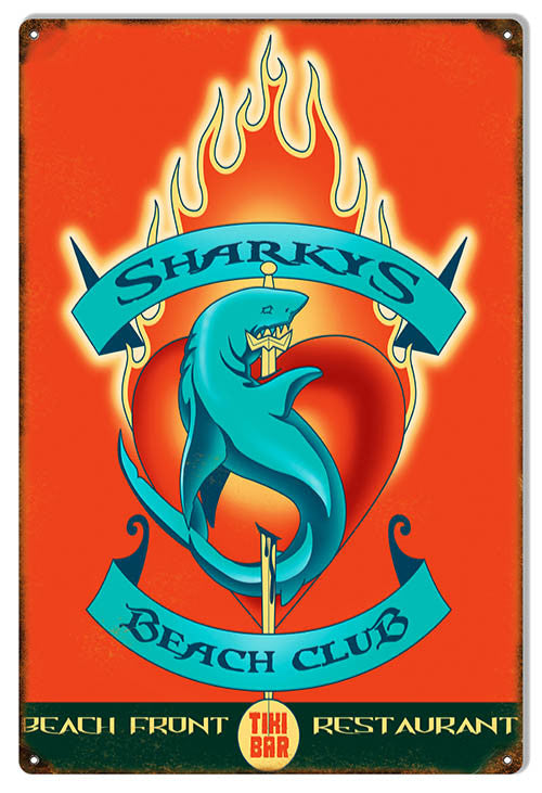 Sharkys Beach Restaurant By Artist Bernard Oliver 12″x18″