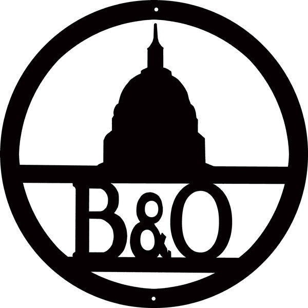 Black Silhouette B&O Herald Laser Cut Out 15.75″x15.75″