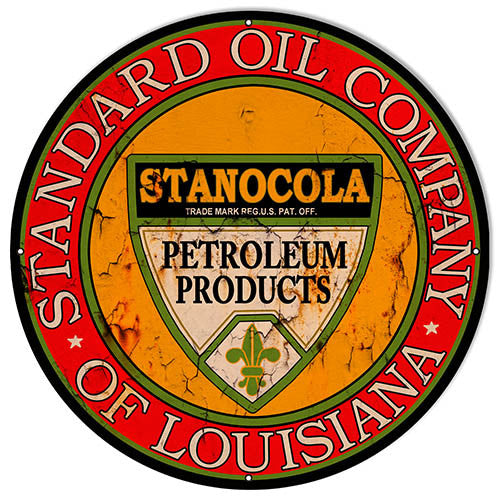 Large Distressed Standard Oil Reproduction Gas Station Sign 24″x24″