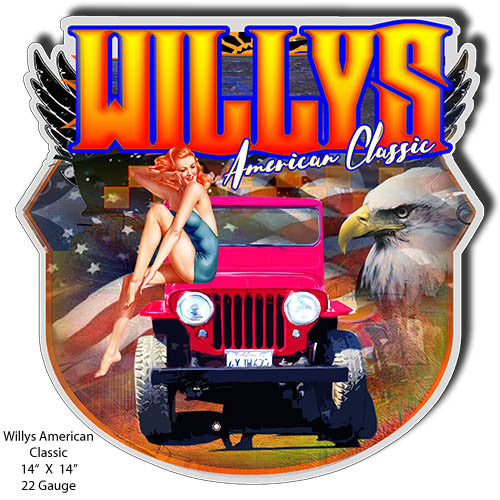 Willys Classic Reproduction Laser Cut Out By Phil Hamilton 14″x14″