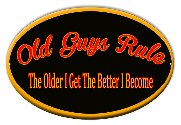 Old Guys Rule Bar Sign 9″x14″ Oval