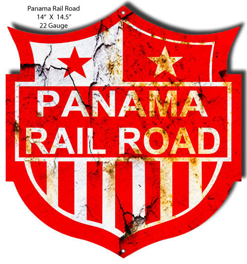 Distressed Panama Railroad Laser Cut Out 14″x14.5″