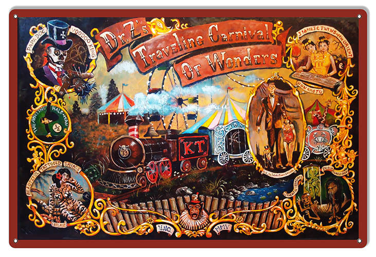 Dr Zs Traveling Carnival Circus Reproduction Sign 12″x18″