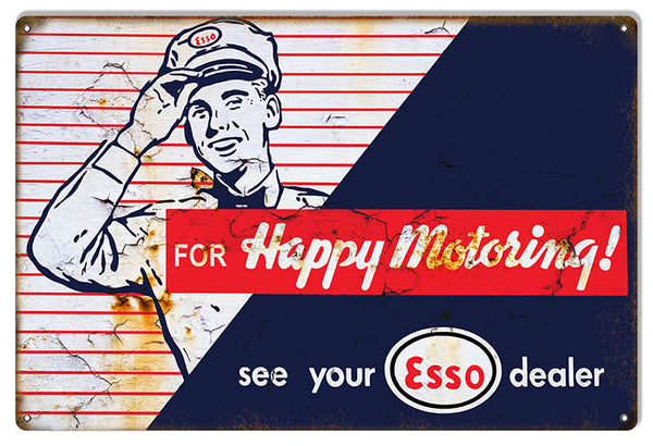 ESSO Dealer Motor Oil Reproduction Gas Station Sign 12"x18"