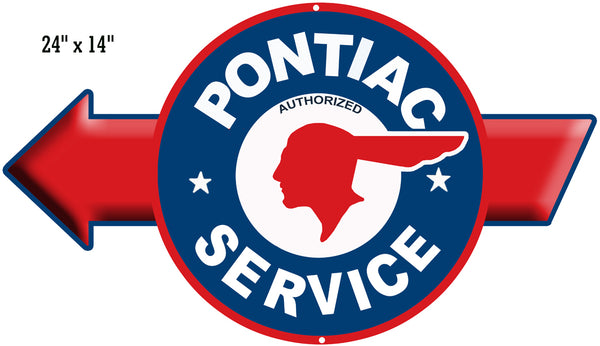 Pontiac Gas Station Laser Cut Out Reproduction Garage Shop Sign 14"x24"