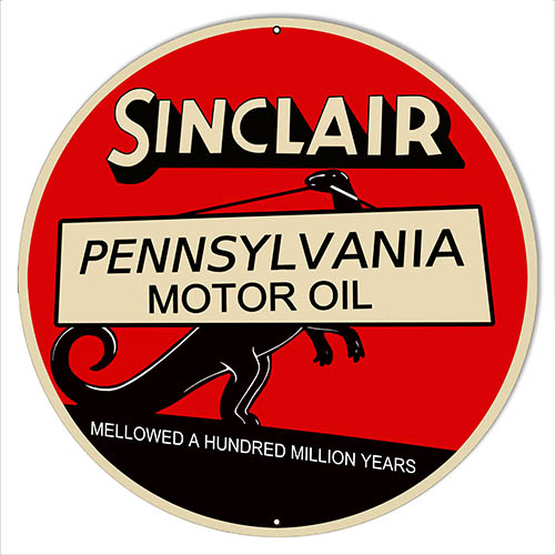 Sinclair Motor Oil Reproduction Gas Station Sign 14"x14" Round