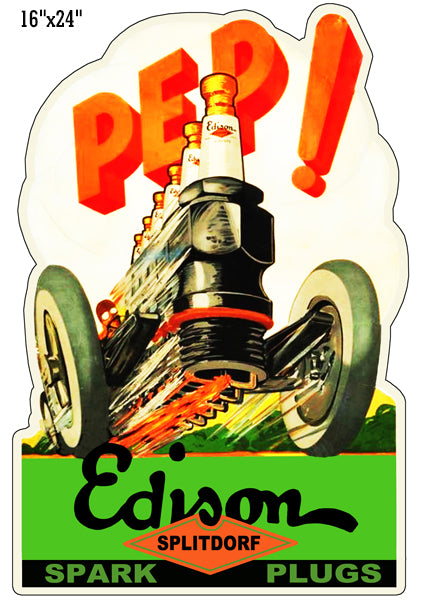 Splitdorf Spark Plug Laser Cut Out reproduction Gas Station Sign 16"x24"