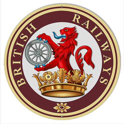 Lion British Railway Logo Reproduction Railroad Sign 14″x14″ Round