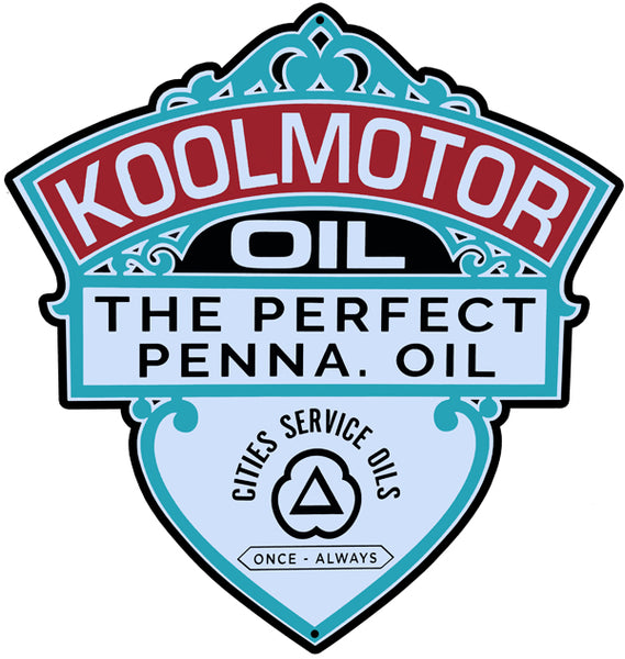 Cities Service Kool Motor Oil Reproduction Laser Cut Out Sign 18″x19″