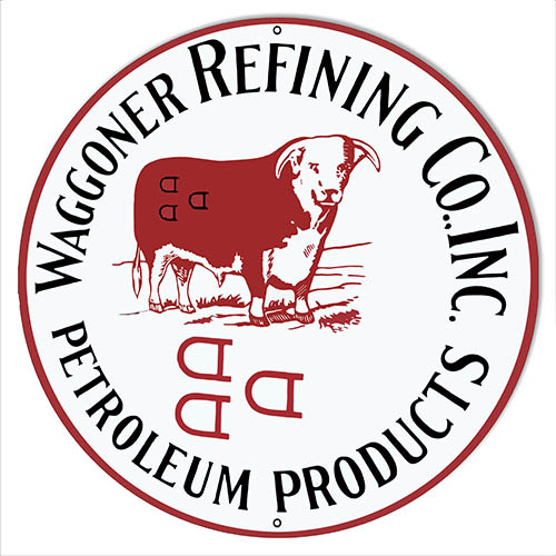 Waggoner Refining Petroleum Reproduction Motor Oil Metal Sign 14″x14″ Round