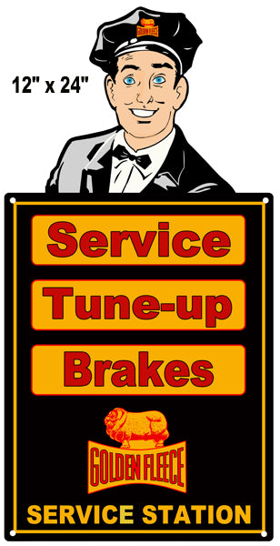Golden Fleece Service Laser Cut Out Reproduction Motor Oil Sign 12″x24″