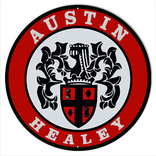 Austin Healey Vintage Car Reproduction Garage Shop Sign 14″x14″ Round