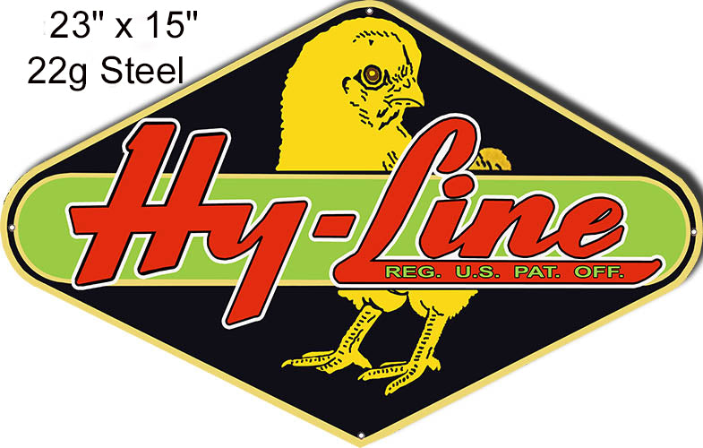 Hy-Line Fresh Chickens Reproduction Laser Cut Out Country Sign 15"x23.5"