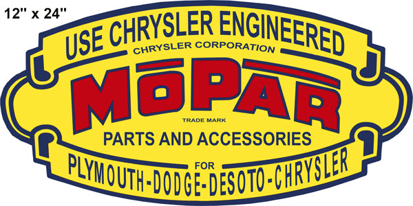 Chrysler Parts Reproduction Laser Cut Out Gas Station Sign 12″x24″