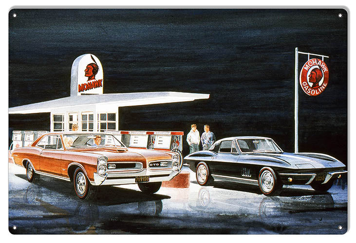 Mohawk Gas Station Reproduction Gasoline Sign By Jack Schmitt 12x18